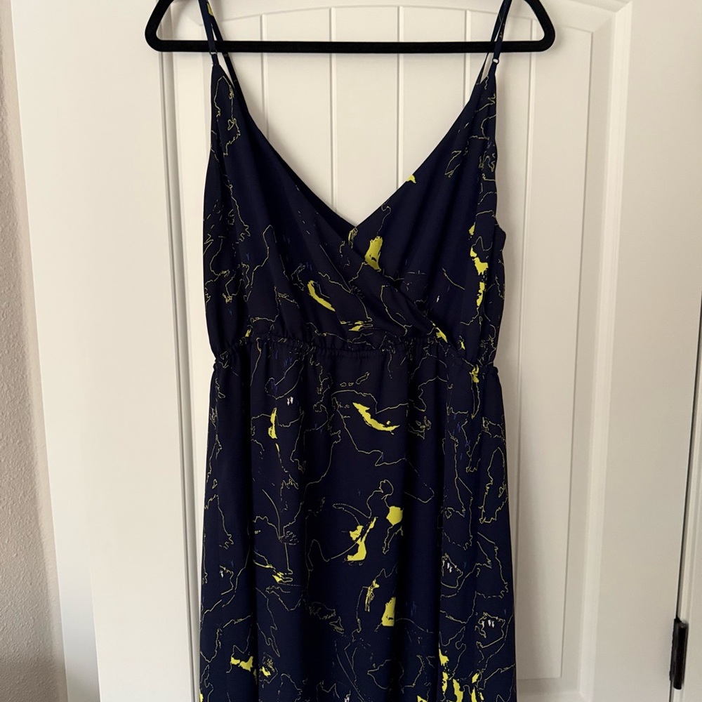Aritzia Babaton Navy Spaghetti Strap Dress - Large